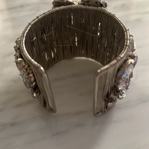 Rhinestone & Wire Cuff Bracelet - Picture 3 of 4